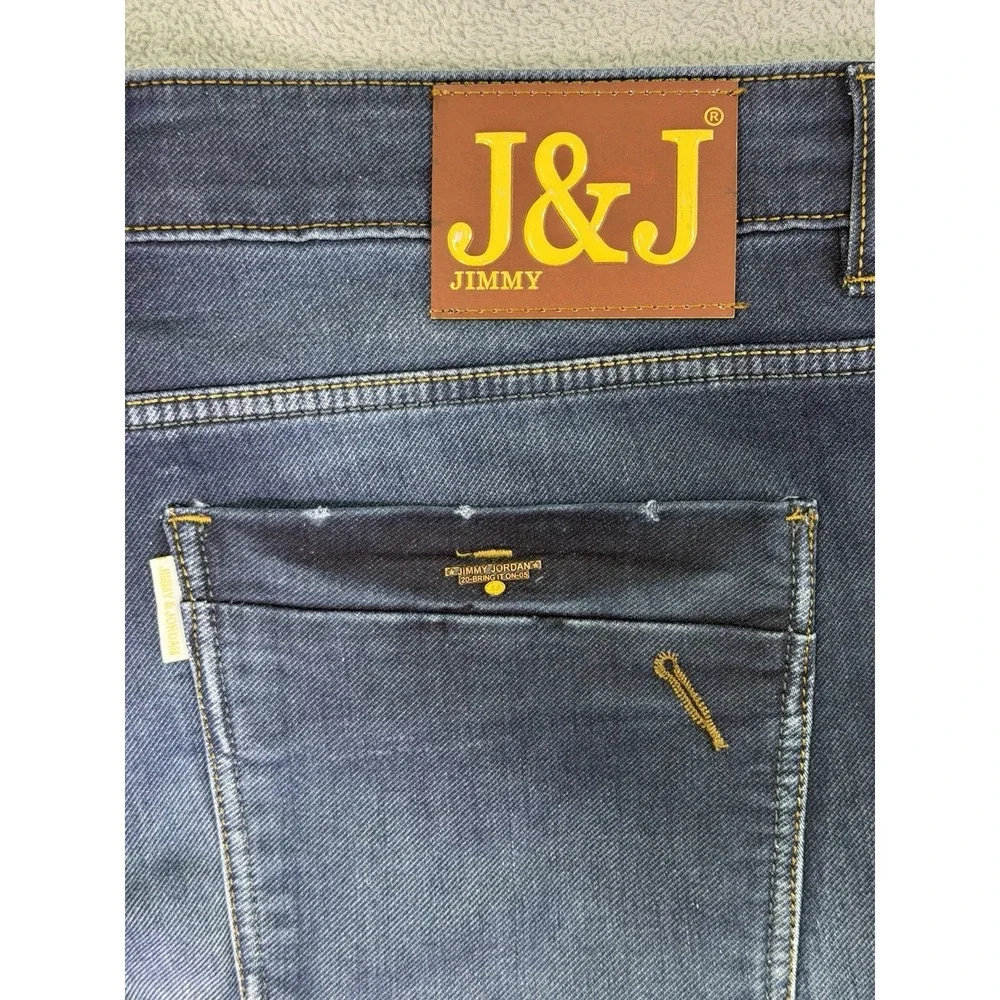 Jimmy & Jordan Moto Jeans Mens 40x26 Blue Straight Balloon Fit Dark Wash Denim